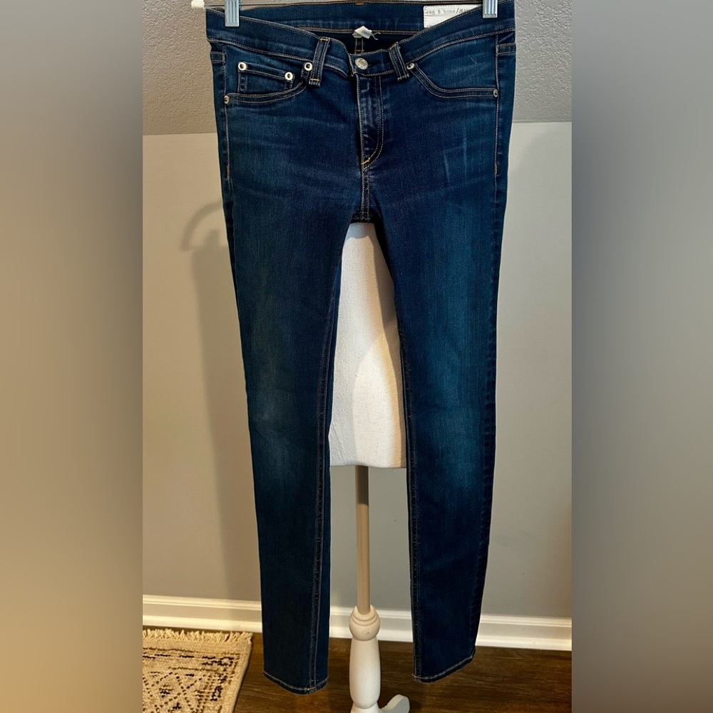 rag & bone Women's Dark Indigo Straight Leg Jeans